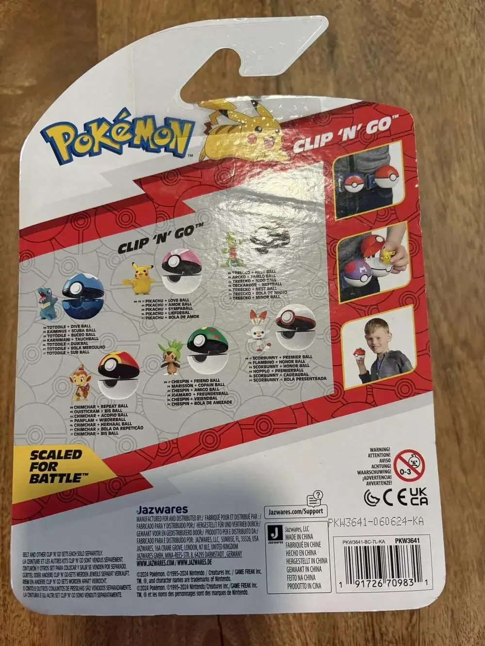 Pokemon Clip 'N' Go Chespin Friend Ball Action Figure Jazwares New Card Wear